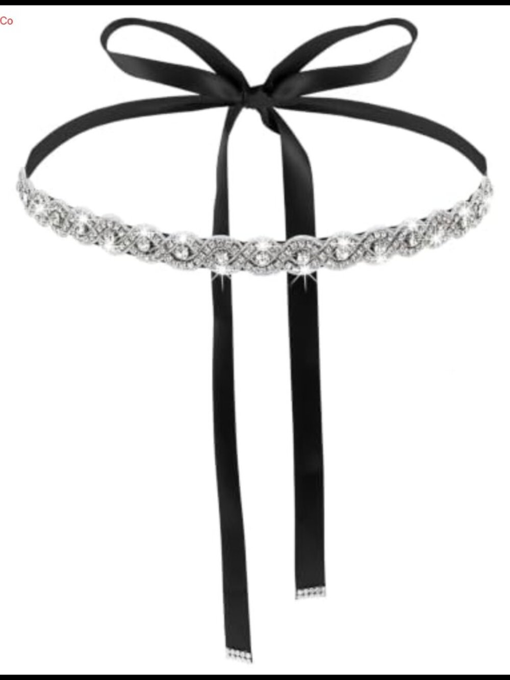 Rhinestone Bridal Waist Belt Handcrafted Crystal Adjustable Ribbon Belt